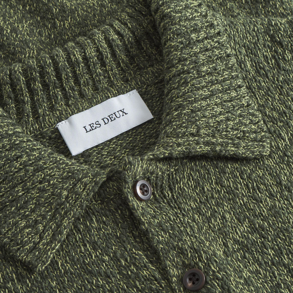 Billy Mouliné Knitted Polo - Woodbine Green Marl