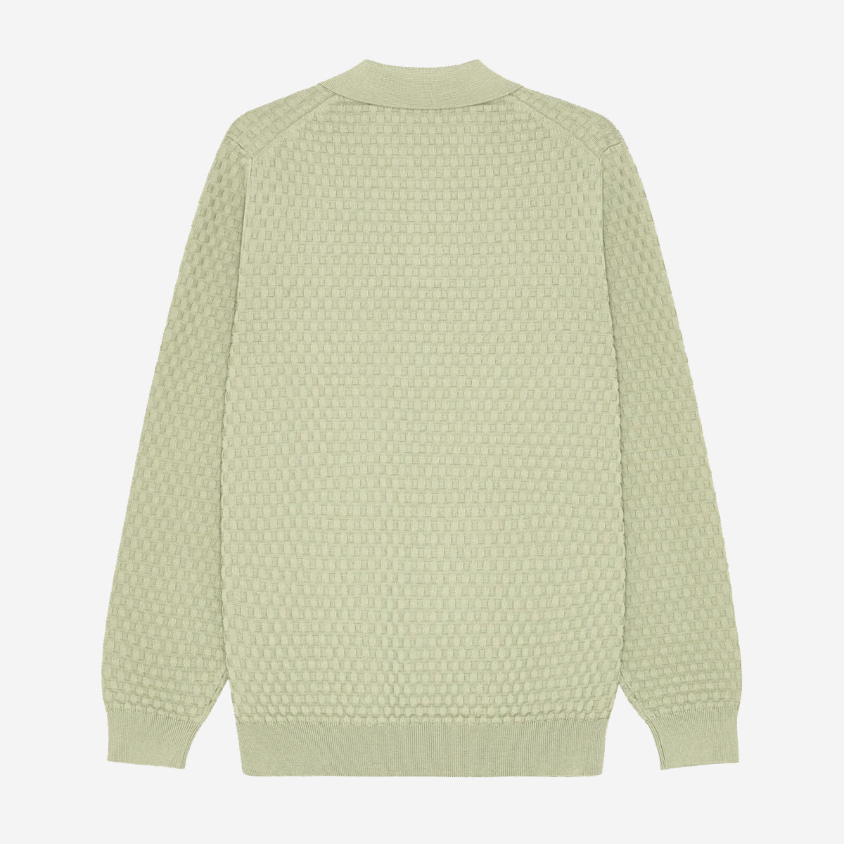 Billy Weave Knitted LS Polo - Tea Green