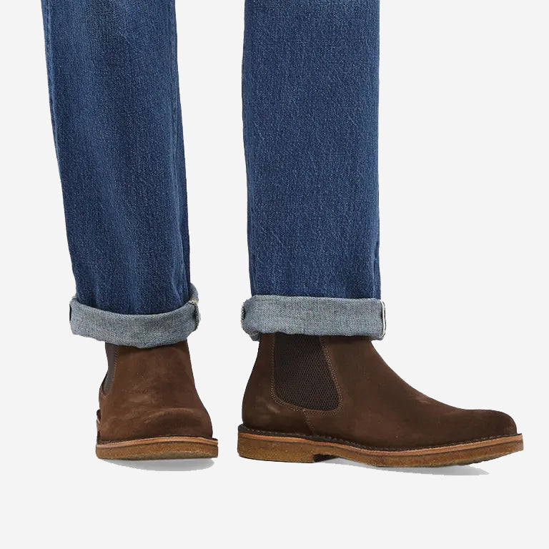 Bitflex Suede Chelsea Boot - Dark Chestnut