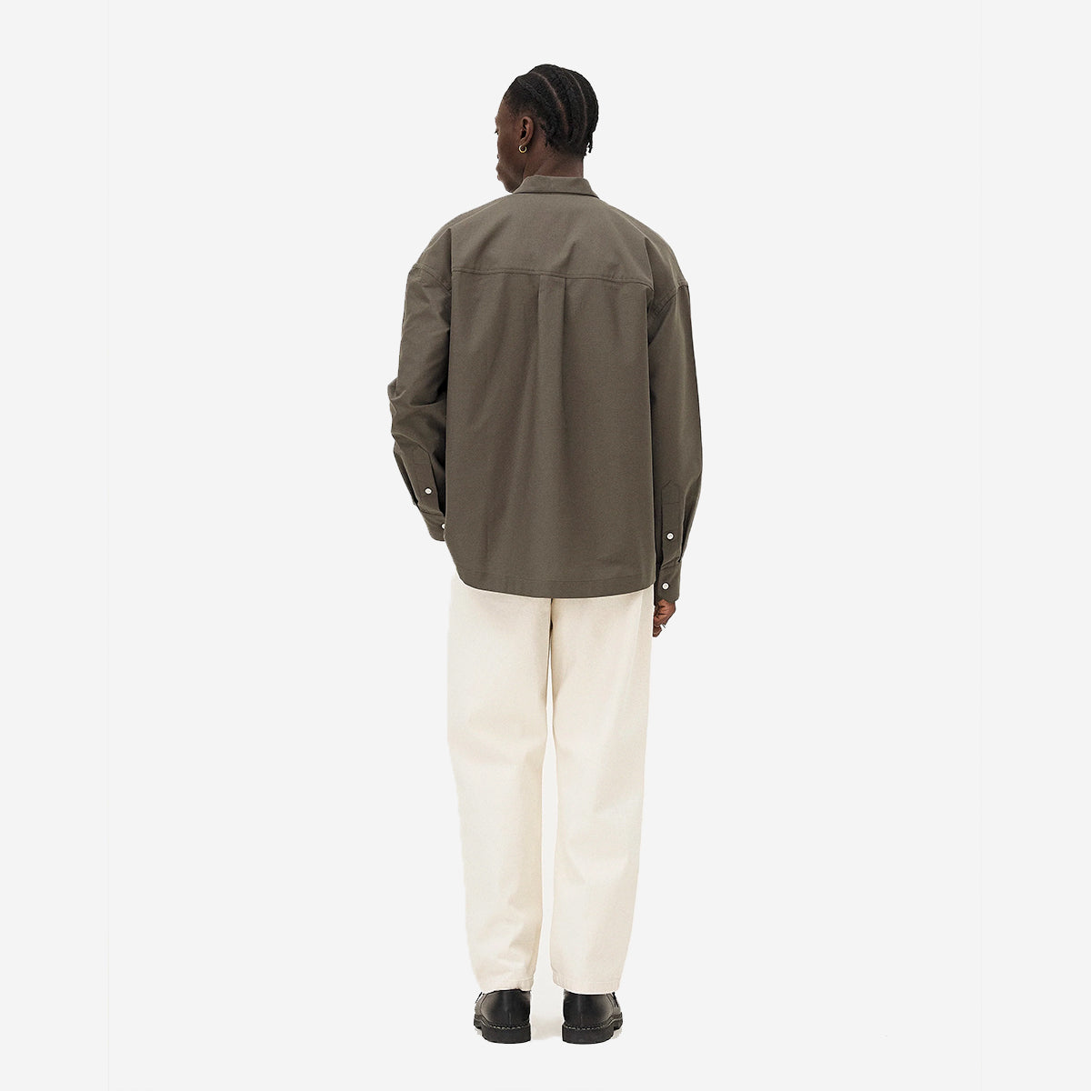 Boro Poplin Relaxed L/S Shirt - Khaki Olive