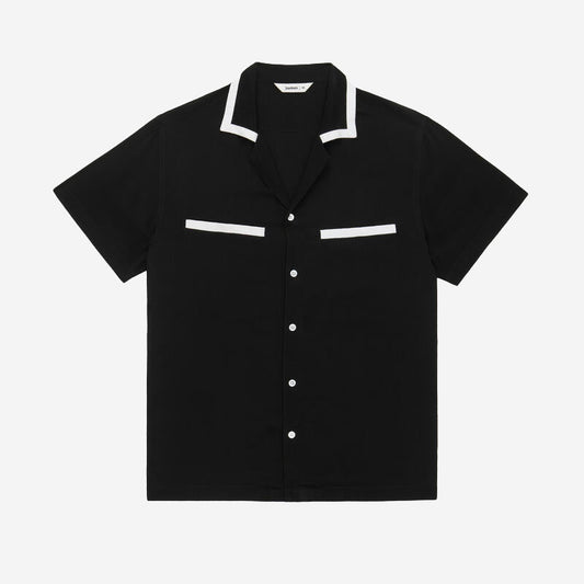 Bowling S/S Silk Shirt - Black