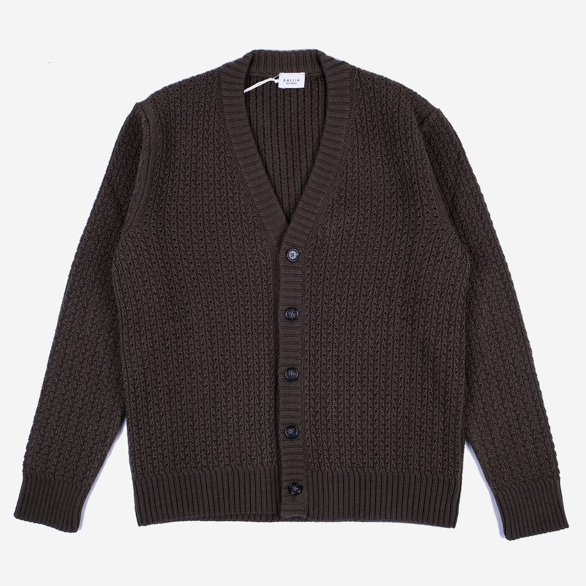 Bukowsky Punched Merino Wool Cardigan - Olive