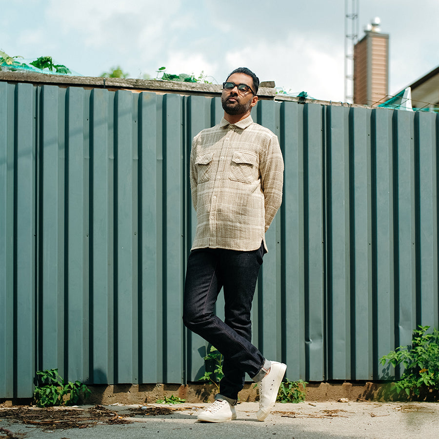 Crosscut Flannel Shirt - Alabaster Jacquard