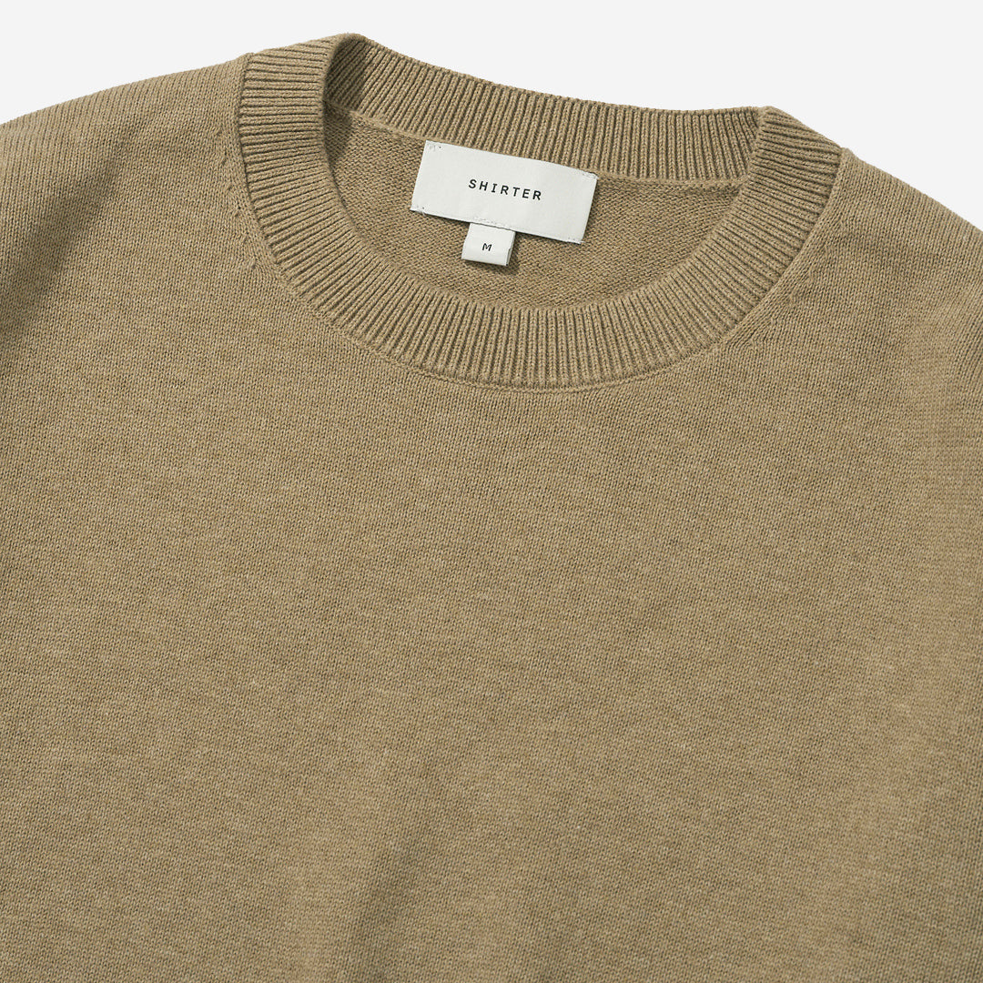 Cotton Cashmere Knit Sweater - Beige