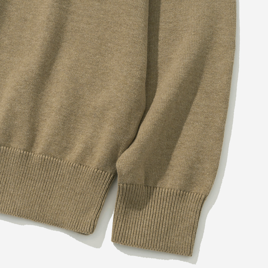 Cotton Cashmere Knit Sweater - Beige