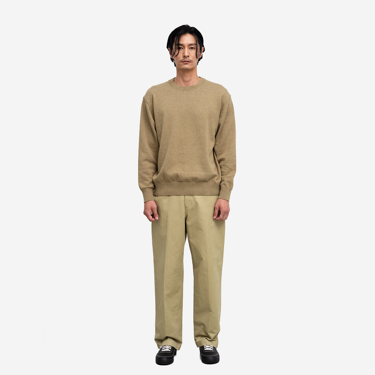 Cotton Cashmere Knit Sweater - Beige