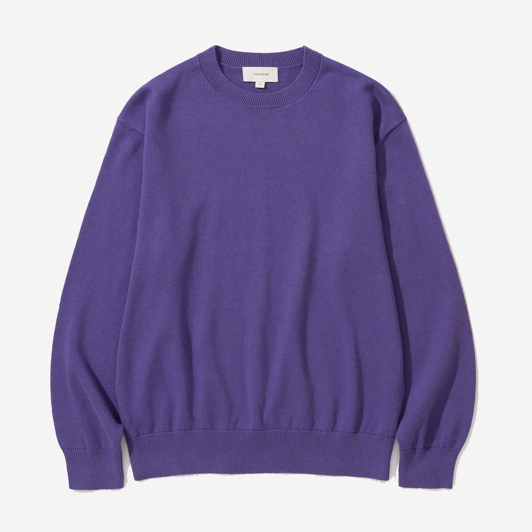 Cotton Cashmere Knit Sweater - Purple