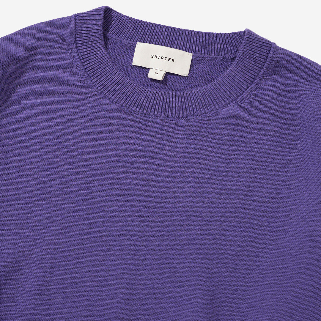 Cotton Cashmere Knit Sweater - Purple