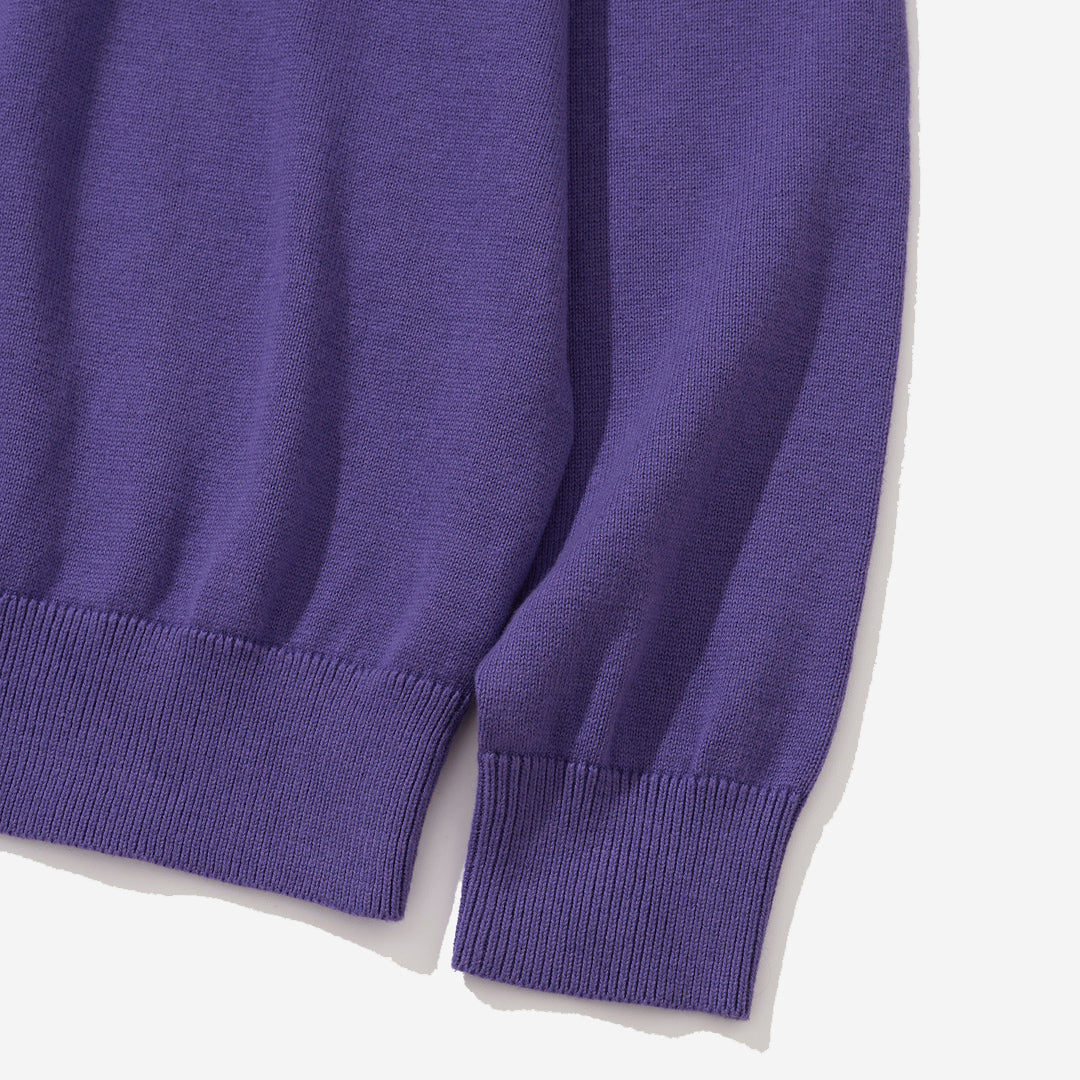 Cotton Cashmere Knit Sweater - Purple