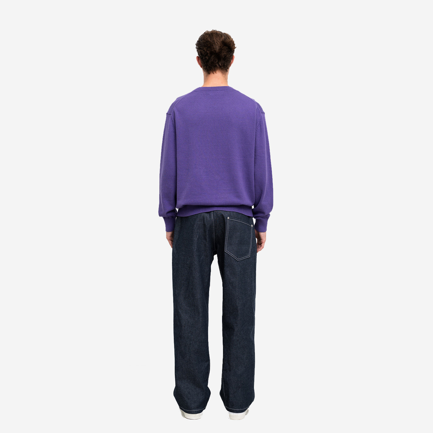 Cotton Cashmere Knit Sweater - Purple