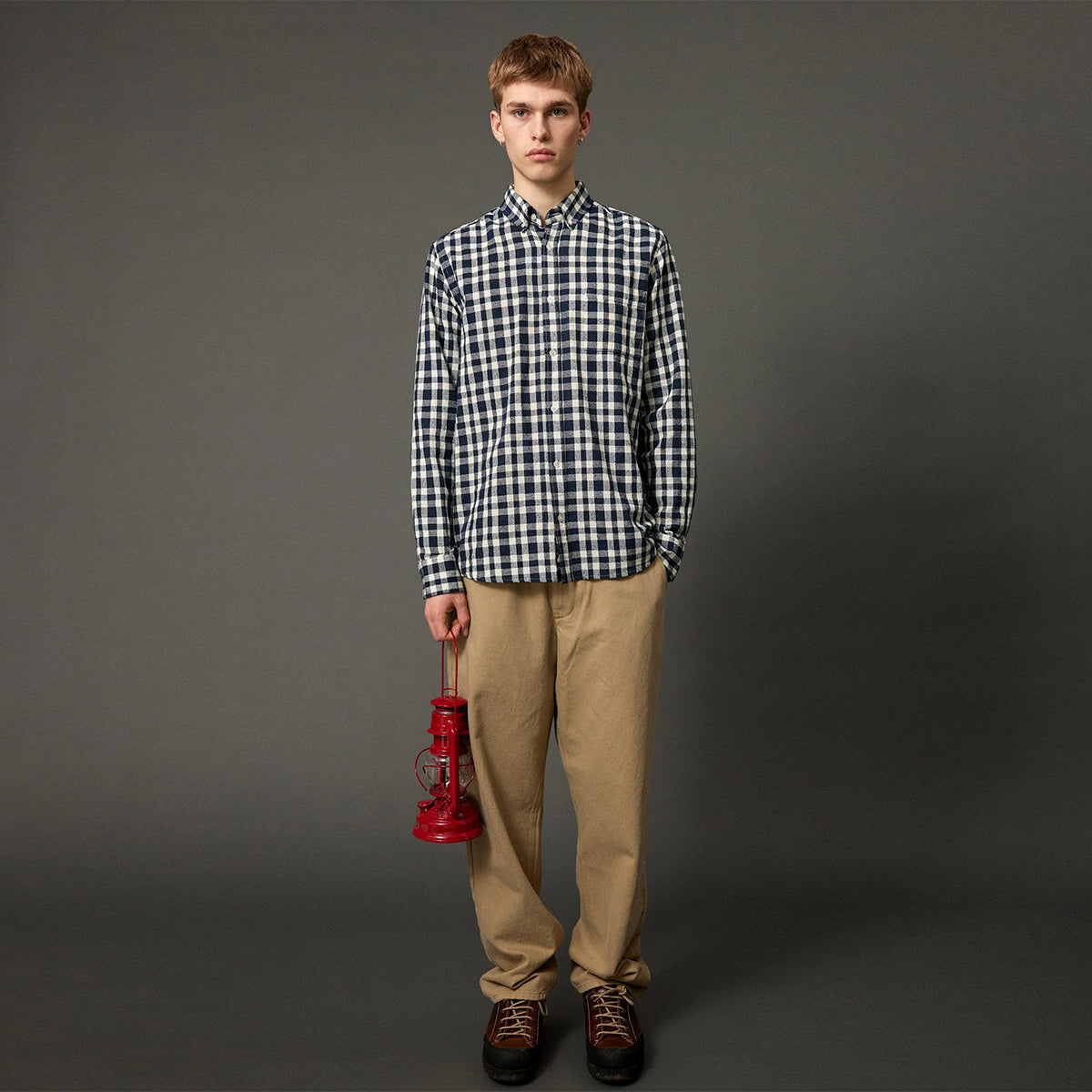Creek Boucle Check Shirt - Navy/Cloud