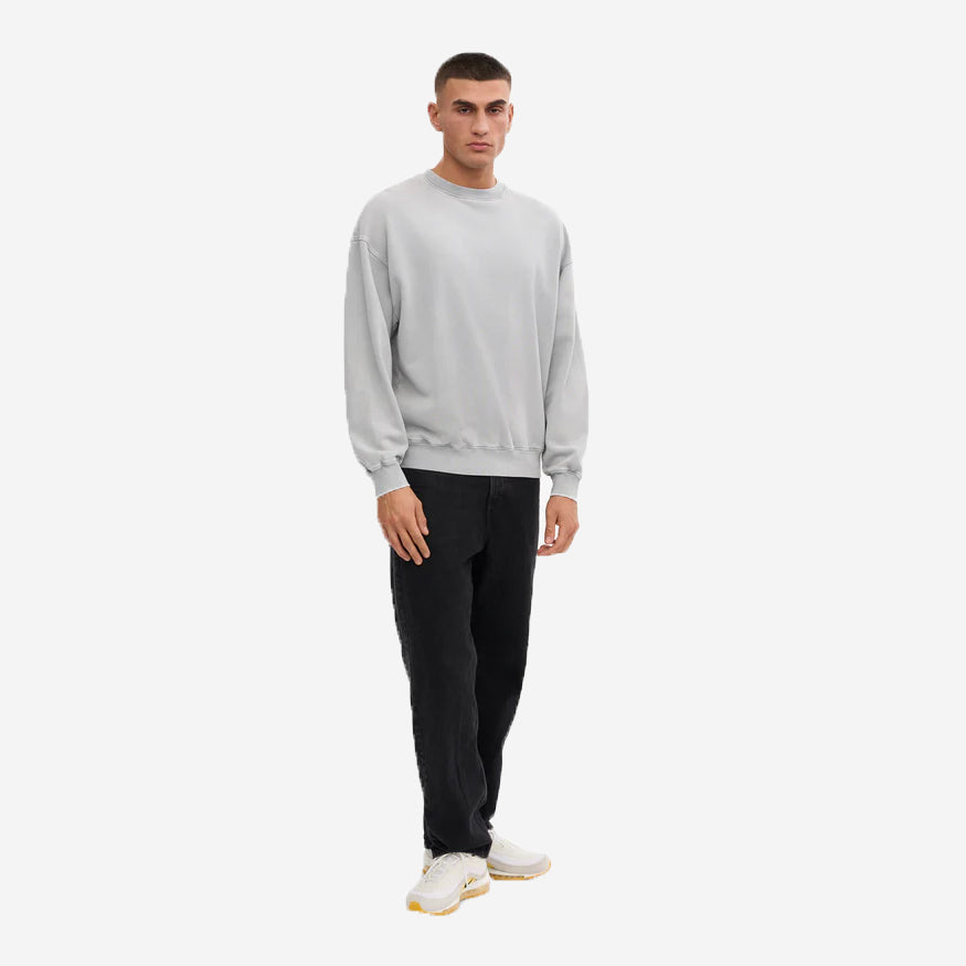 Organic Oversized Crew Sweatshirt - Faded Grey