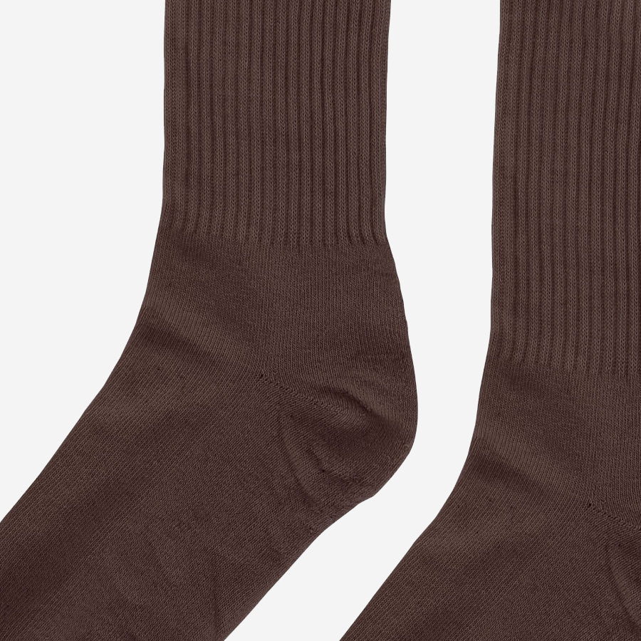 Classic Organic Active Crew Socks - Coffee Brown