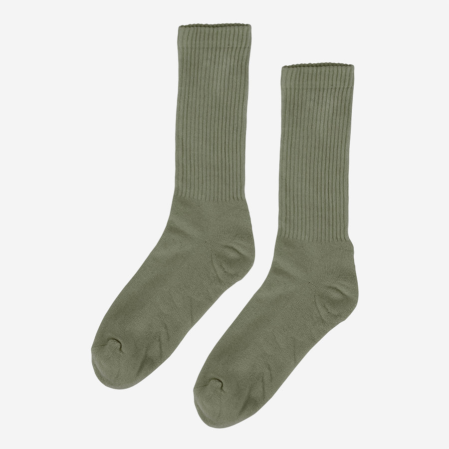 Classic Organic Active Crew Socks - Dusty Olive