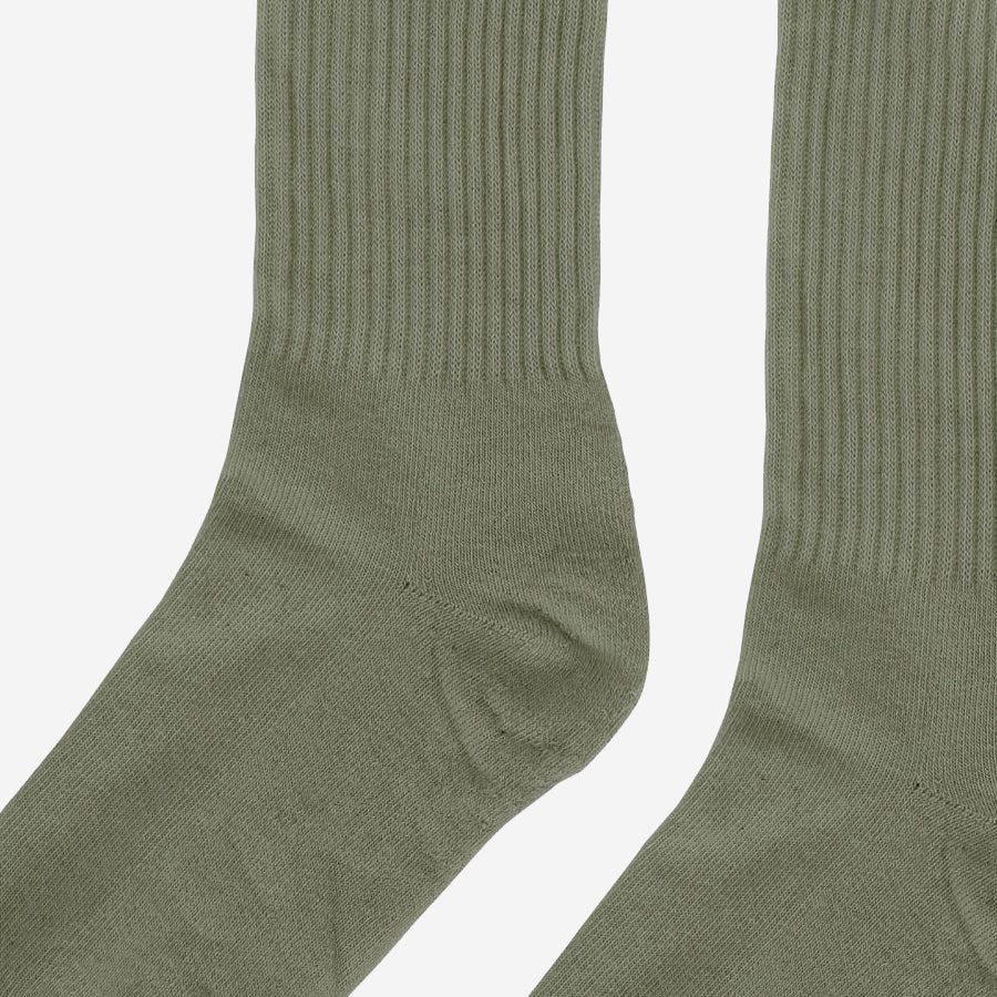 Classic Organic Active Crew Socks - Dusty Olive