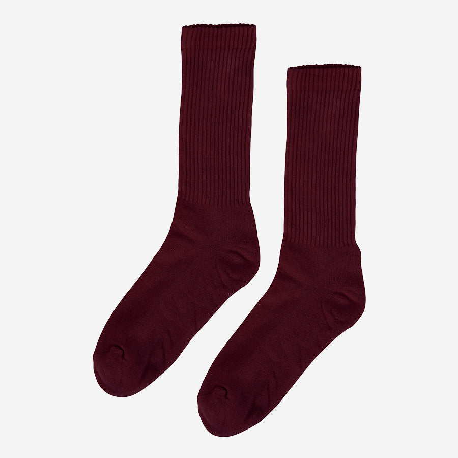 Classic Organic Active Crew Socks - Oxblood Red