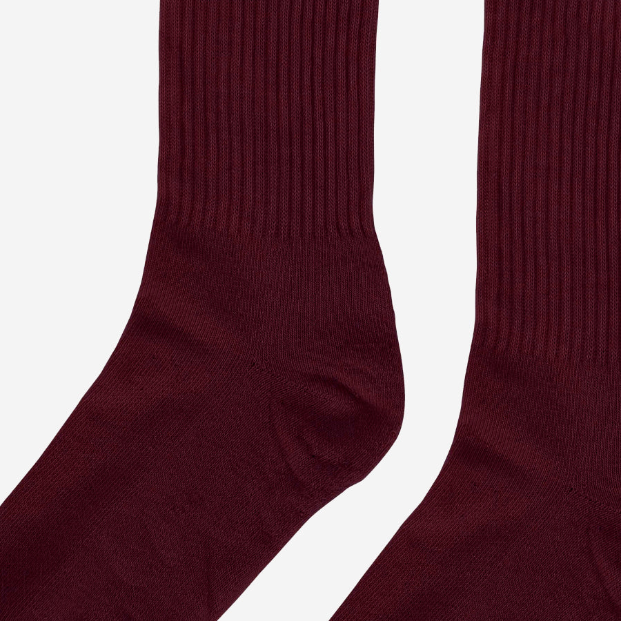 Classic Organic Active Crew Socks - Oxblood Red
