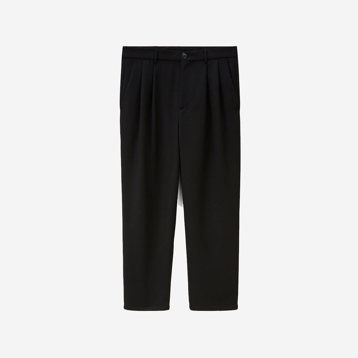 Cambridge Double Pleat Wool Pants - Black