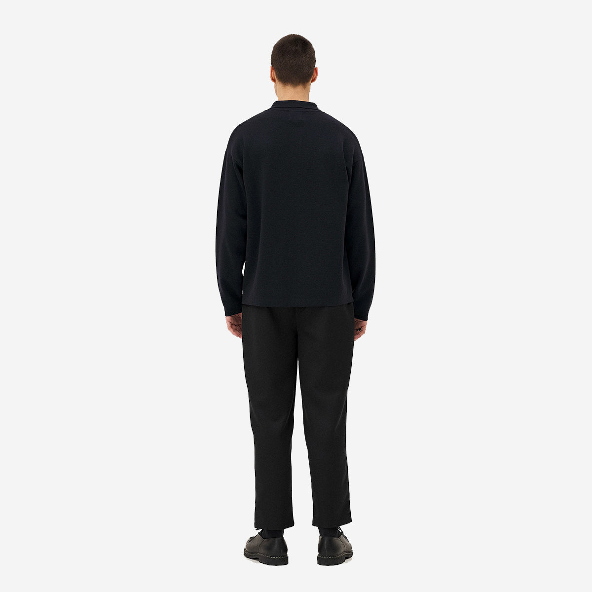 Cambridge Double Pleat Wool Pants - Black