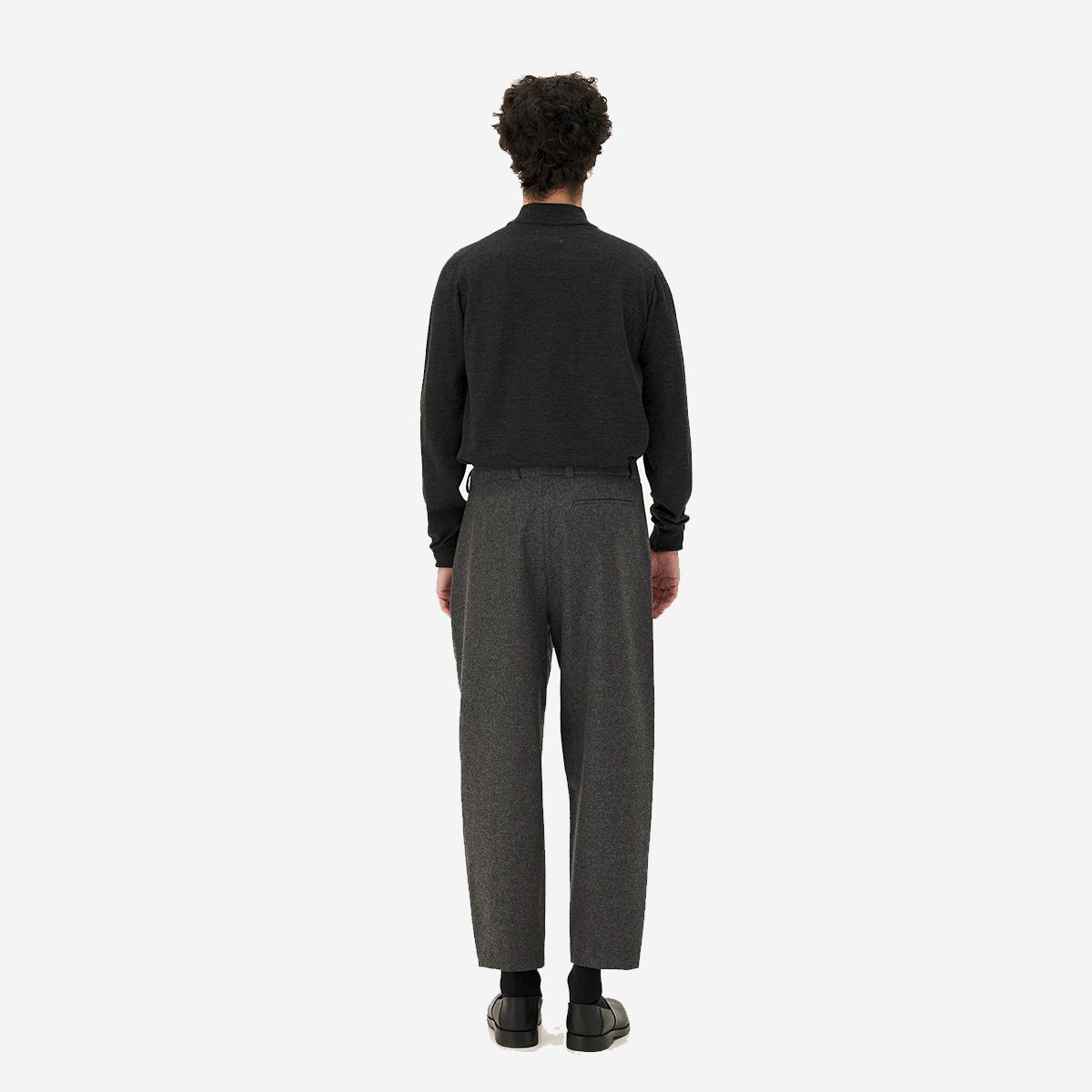 Cambridge Double Pleat Wool Pants - Slate Grey