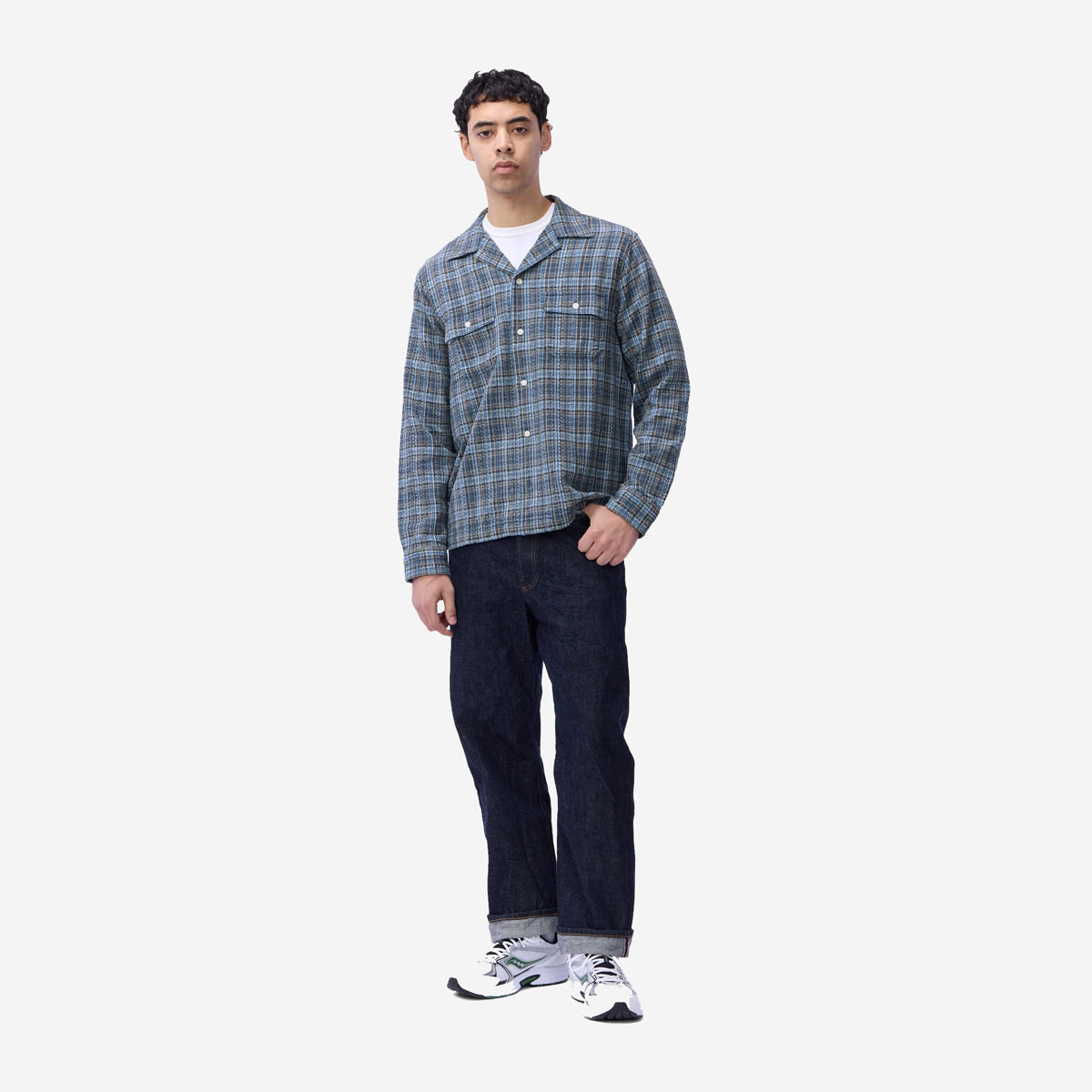 Camp Dobby Plaid Shirt - Blue