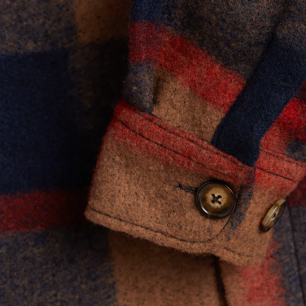 Catch Plaid Wool Overshirt - Navy/Brown
