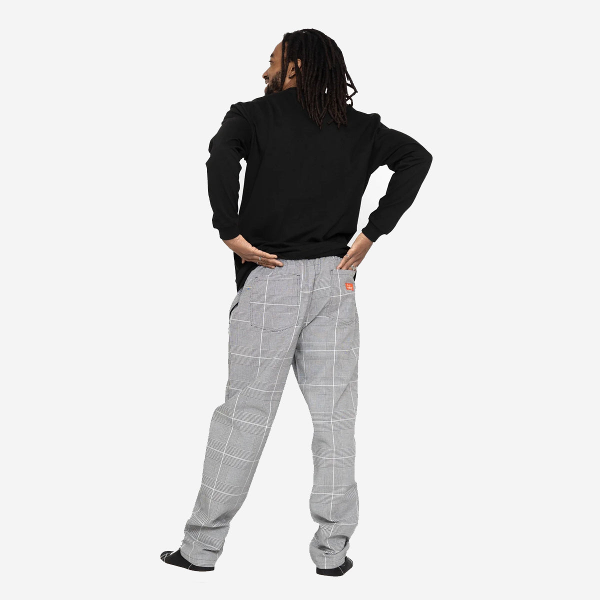 Chef Pants - Glen Check - Black