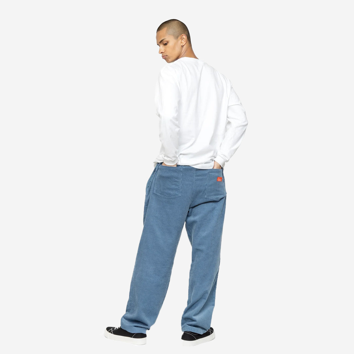 Chef Pants Semi-Wide - Corduroy - Blue Grey