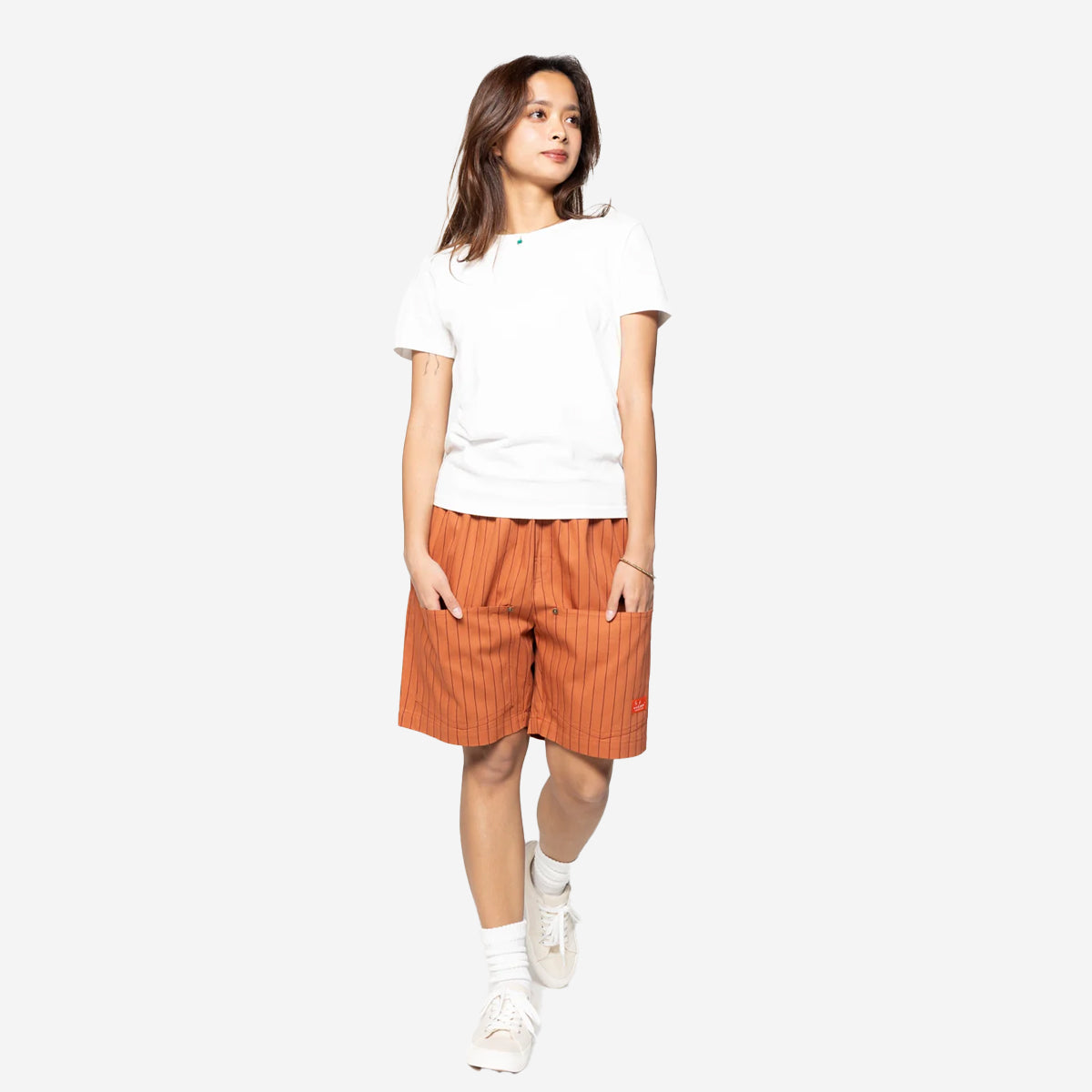 Chef Shorts - Front Pocket - Herringbone Brick Stripe