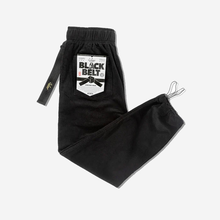 Chef Pants Semi-Wide - Black Belt Corduroy - Black