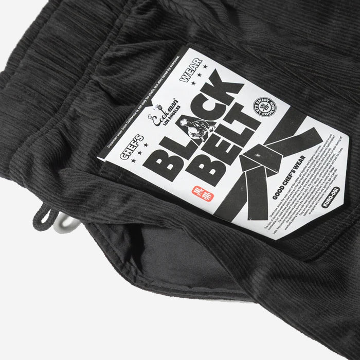 Chef Pants Semi-Wide - Black Belt Corduroy - Black