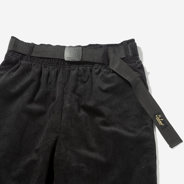 Chef Pants Semi-Wide - Black Belt Corduroy - Black