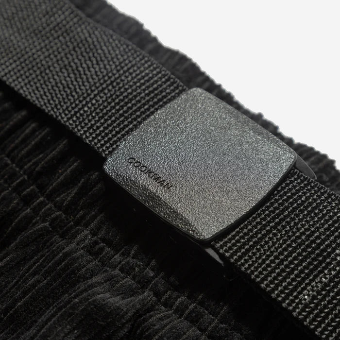 Chef Pants Semi-Wide - Black Belt Corduroy - Black