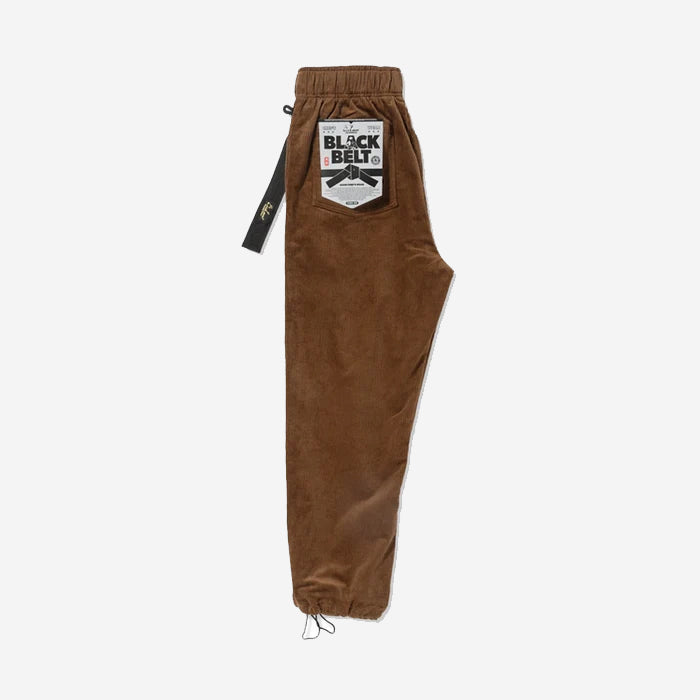 Chef Pants Semi-Wide - Black Belt Corduroy - Dark Brown