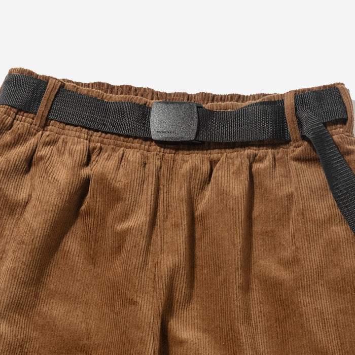 Chef Pants Semi-Wide - Black Belt Corduroy - Dark Brown