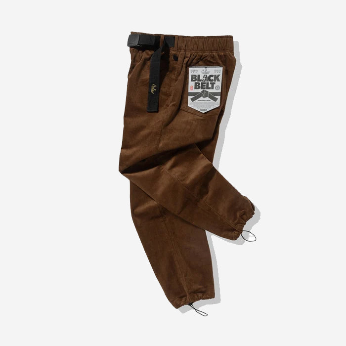 Chef Pants Semi-Wide - Black Belt Corduroy - Dark Brown