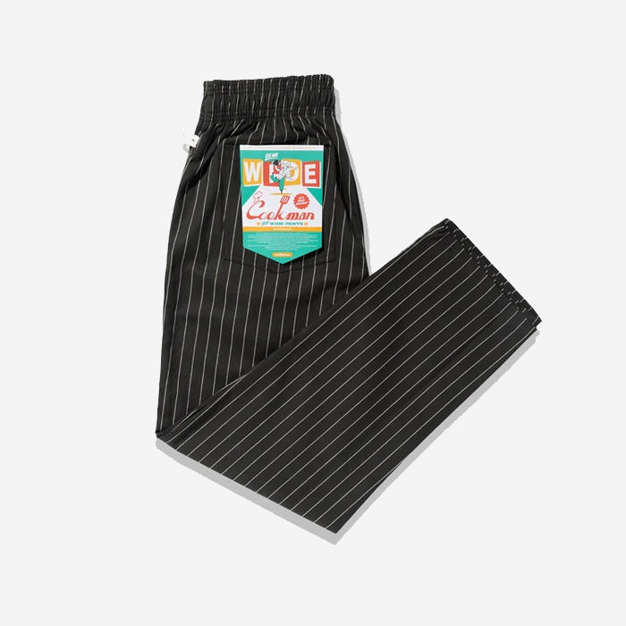 Chef Pants Semi-Wide - Charcoal Herringbone Stripe