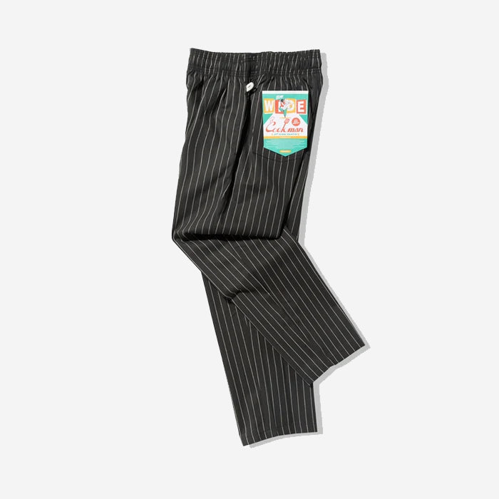 Chef Pants Semi-Wide - Charcoal Herringbone Stripe
