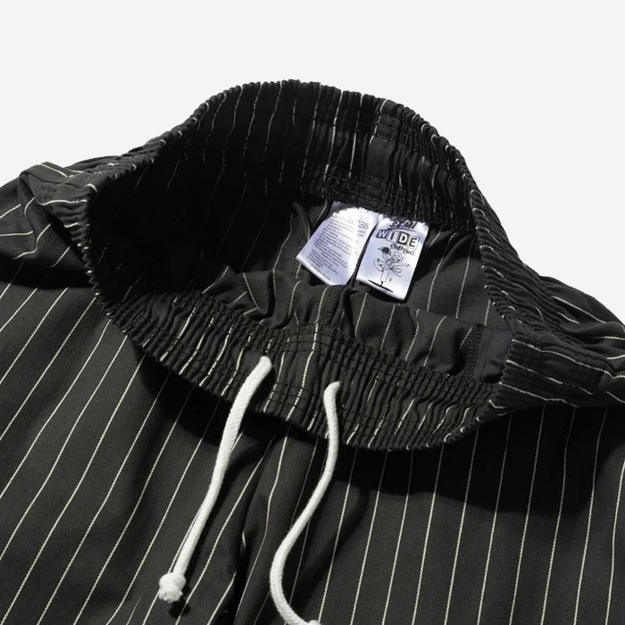 Chef Pants Semi-Wide - Charcoal Herringbone Stripe