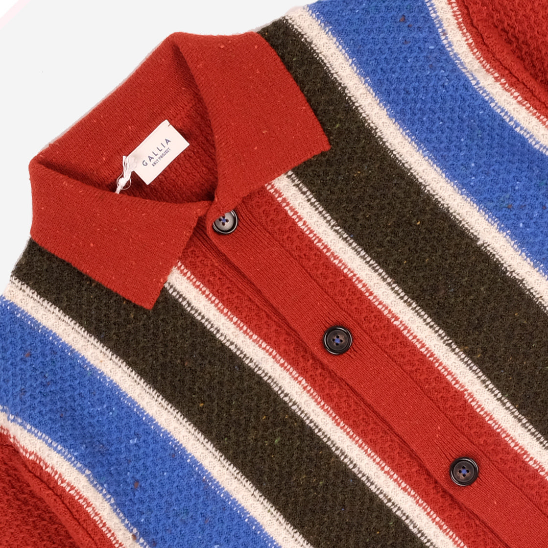 Child Donegal Merino Wool Cardigan - Multi Stripe