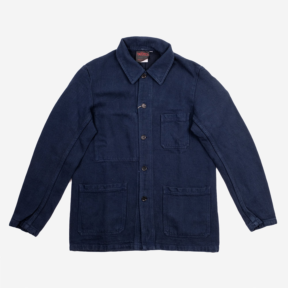 Vetra - Chore Jacket - Cotton/Linen Herringbone - Navy – Muddy George