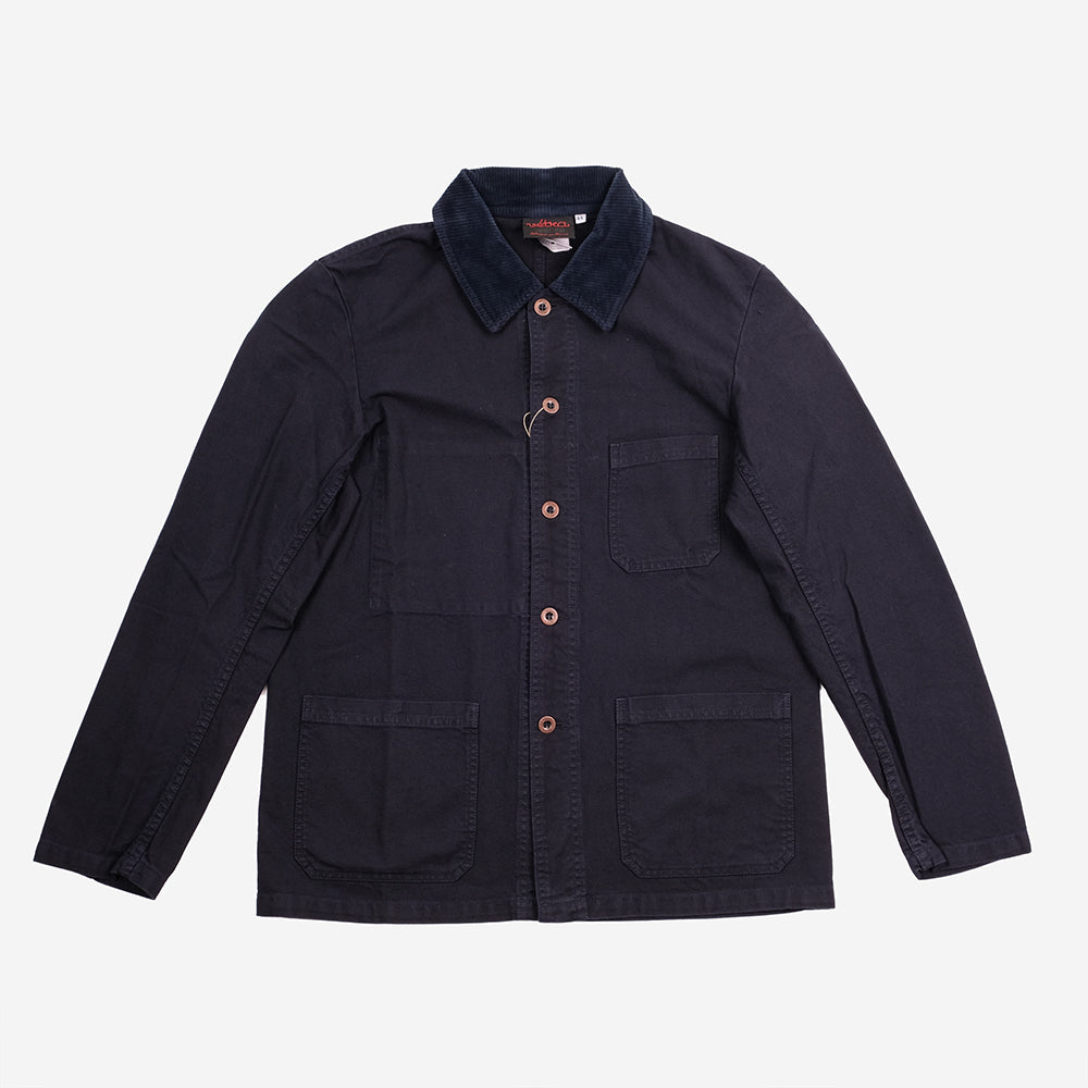 Chore Jacket - Organic Dungaree Twill - Navy Cord Collar