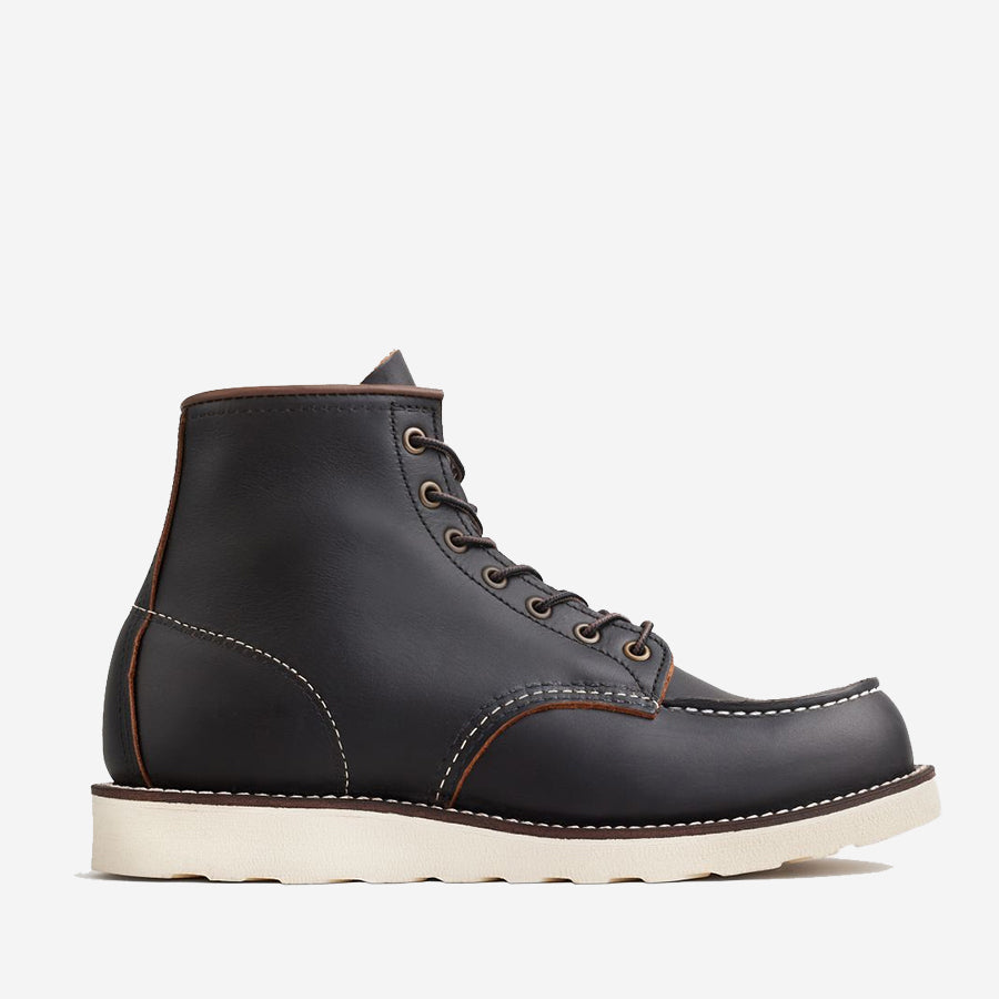 Classic Moc 6-Inch Leather Boots - Black Prairie