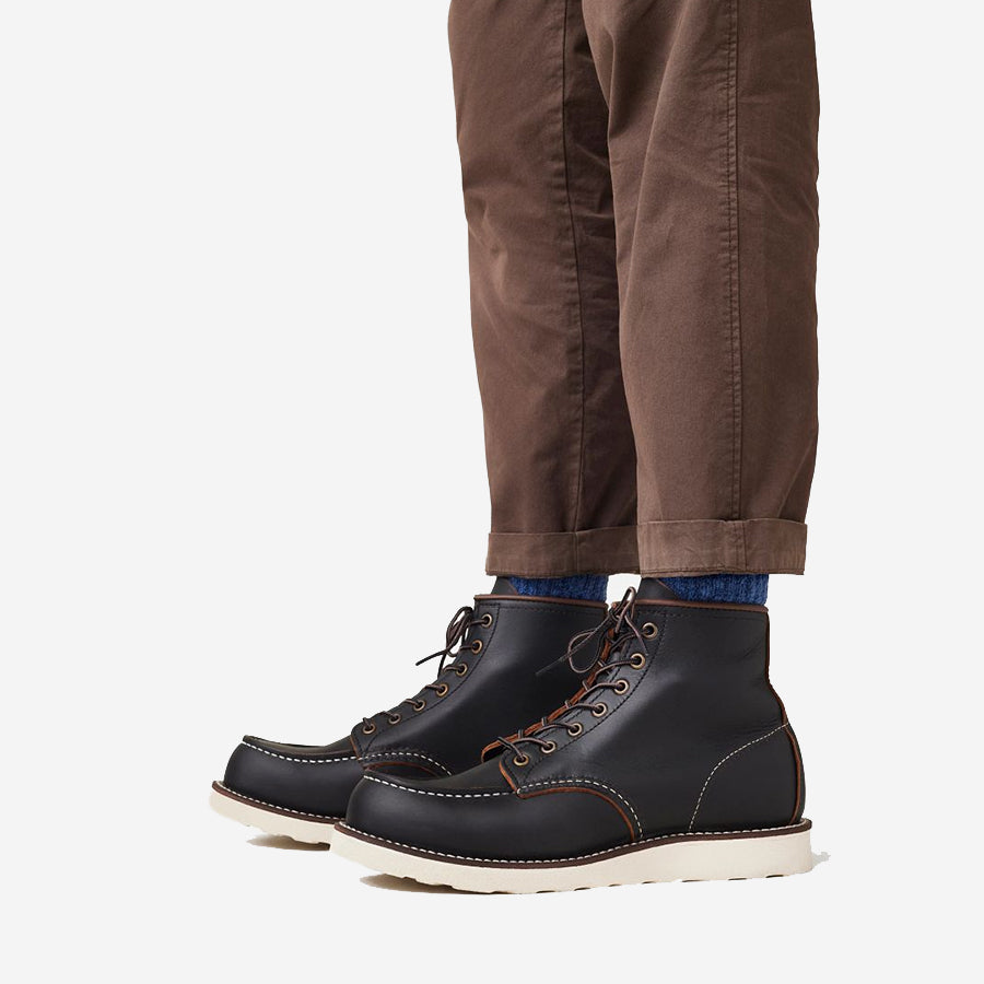 Classic Moc 6-Inch Leather Boots - Black Prairie