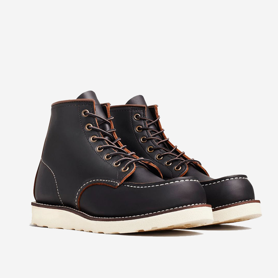 Classic Moc 6-Inch Leather Boots - Black Prairie