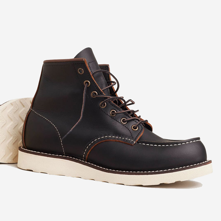 Classic Moc 6-Inch Leather Boots - Black Prairie
