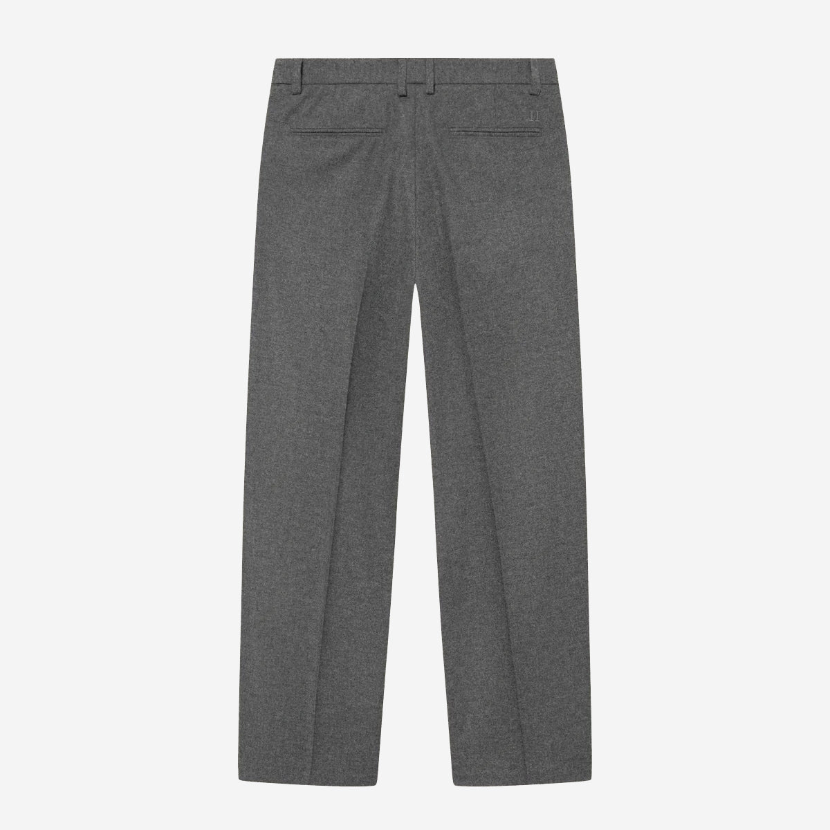 Como Mouliné Wool Loose Slacks - Grey Melange