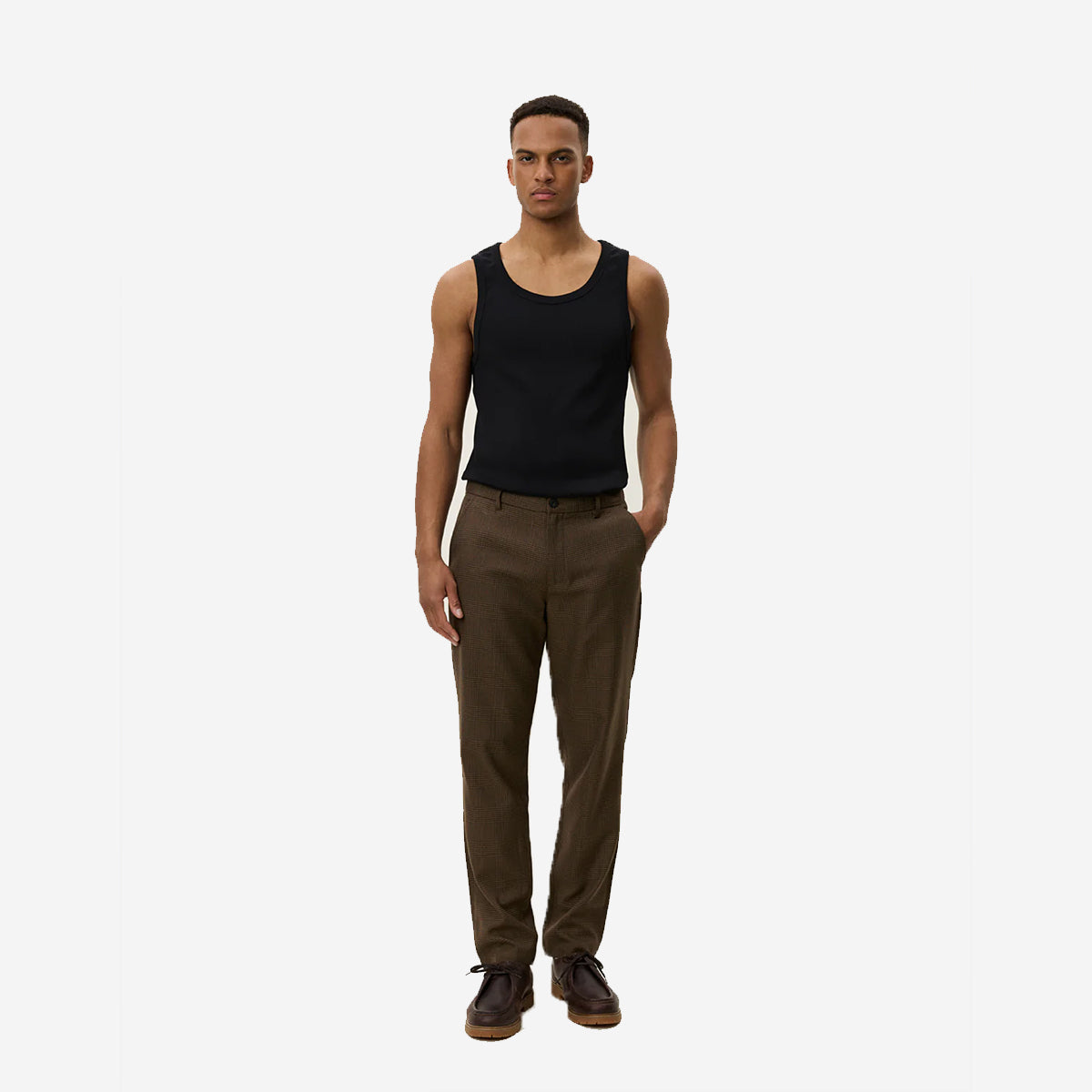 Como Reg Houndstooth Suit Pants - Teak Brown