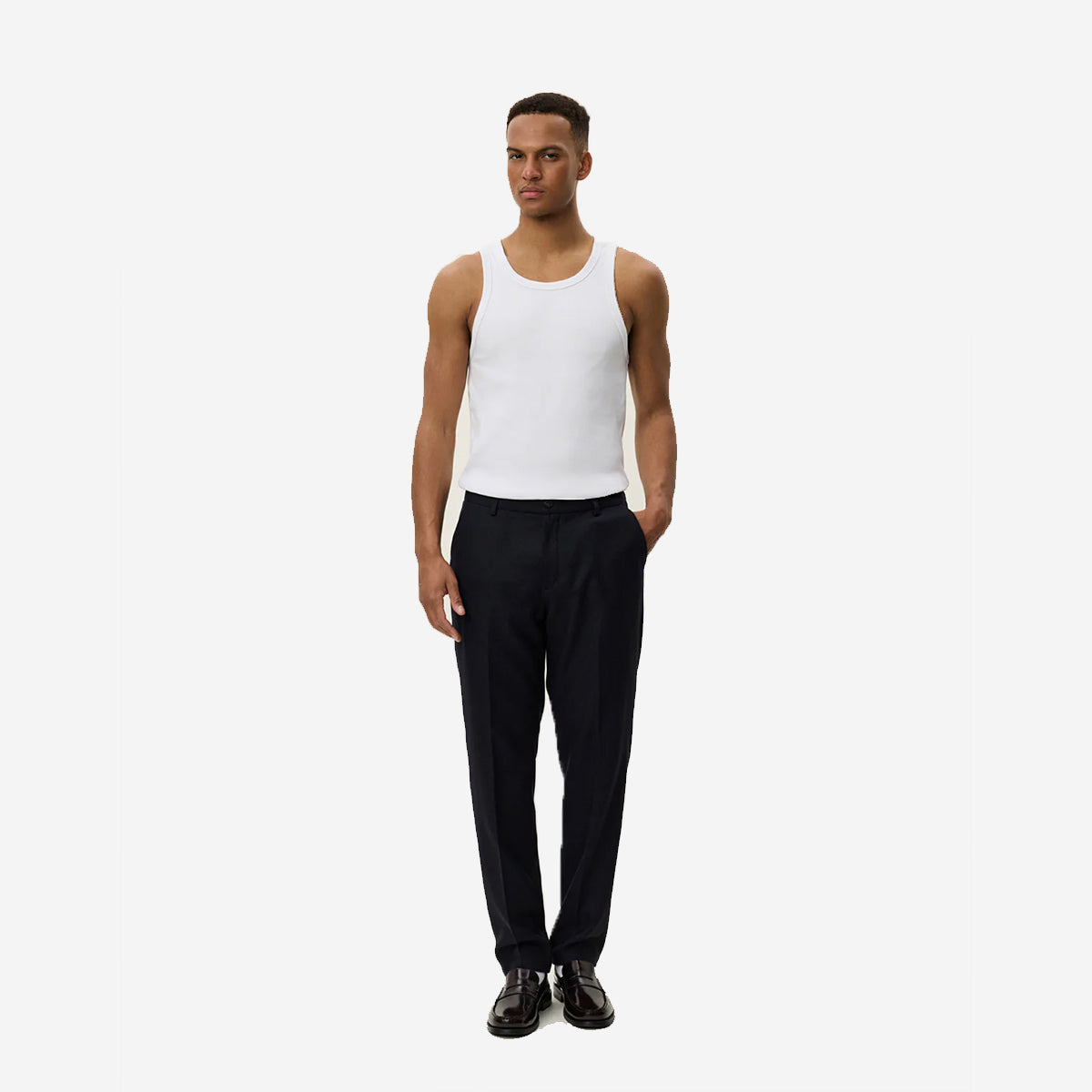 Como Regular Wool Suit Pants - Dark Navy