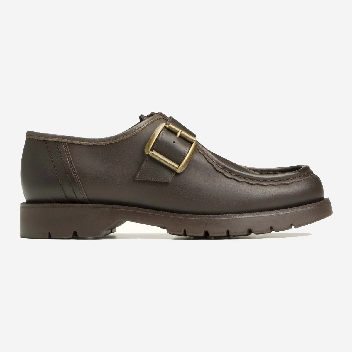 Convoi Buckle Leather Derby Shoes - Brown